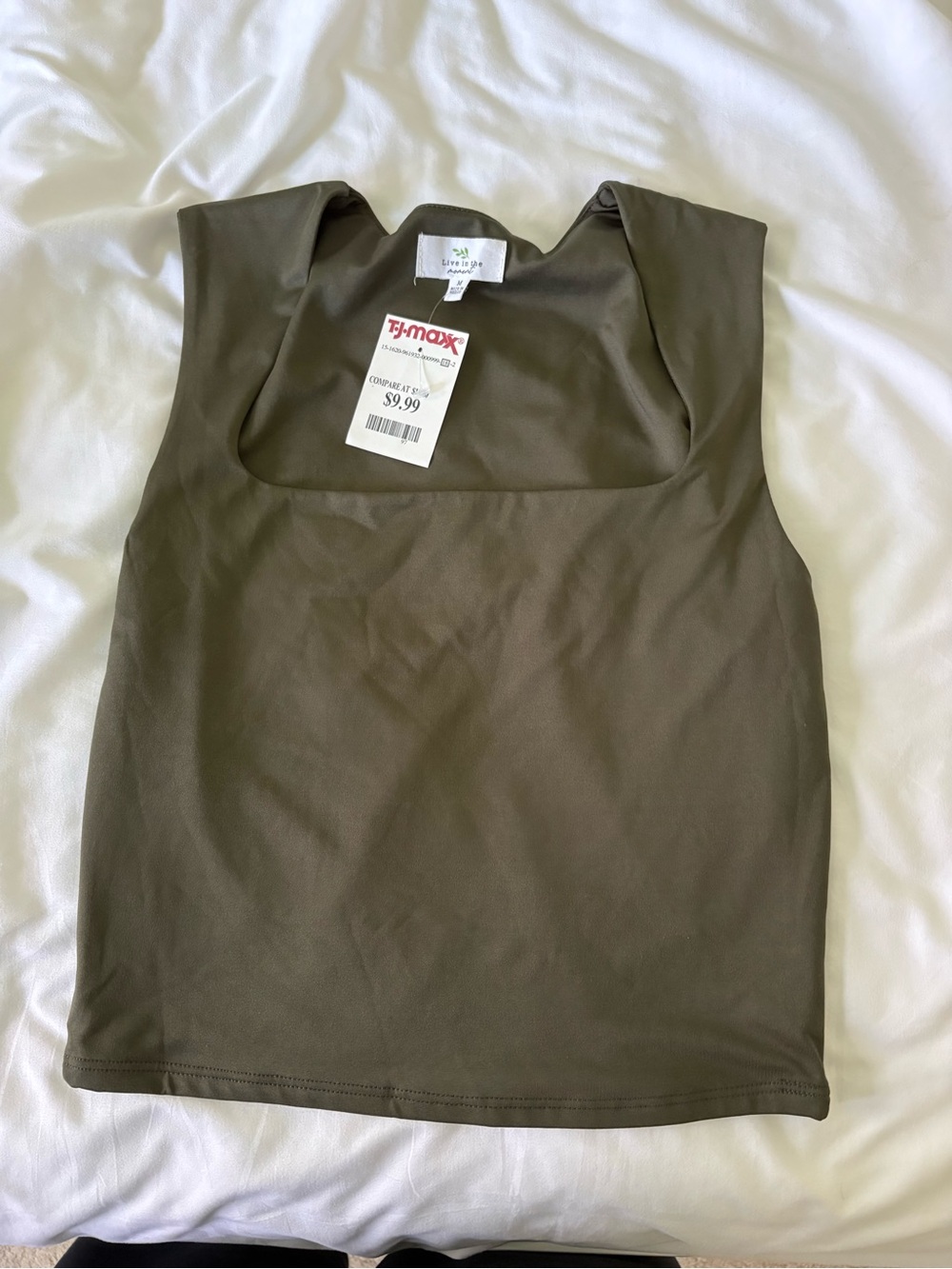 Love Tree Olive Square Neck Sleeveless Tank